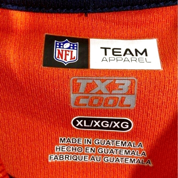 Two *NFL Team Apparel XL Denver Bronco Polo Shirts (Orange Spellout & White) - Picture 3 of 9